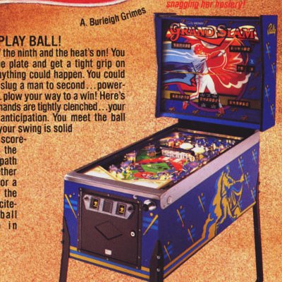 bally, grand slam, pinball, sales, price, date, city, condition, auction, ebay, private sale, retail sale, pinball machine, pinball price