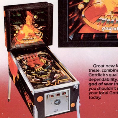 gottlieb, mars god of war, pinball, sales, price, date, city, condition, auction, ebay, private sale, retail sale, pinball machine, pinball price
