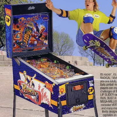 bally, radical, pinball, sales, price, date, city, condition, auction, ebay, private sale, retail sale, pinball machine, pinball price