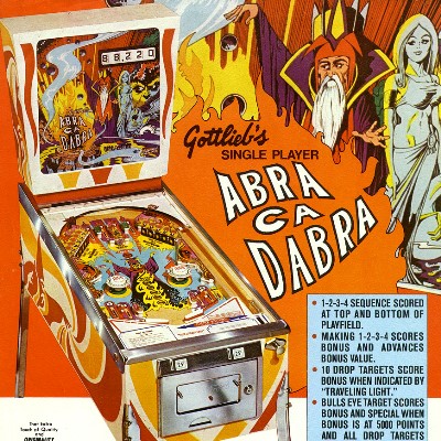 gottlieb, abra ca dabra, pinball, sales, price, date, city, condition, auction, ebay, private sale, retail sale, pinball machine, pinball price