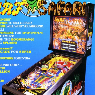 gottlieb, surf n safari, pinball, sales, price, date, city, condition, auction, ebay, private sale, retail sale, pinball machine, pinball price