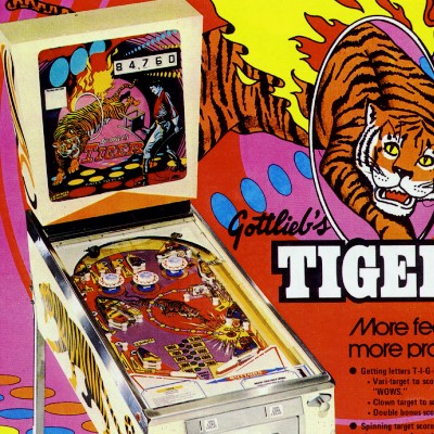 gottlieb, tiger, pinball, sales, price, date, city, condition, auction, ebay, private sale, retail sale, pinball machine, pinball price
