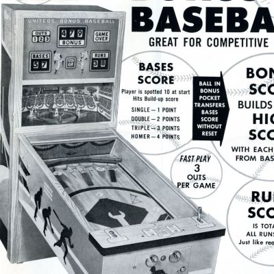 united, bonus baseball, pinball, sales, price, date, city, condition, auction, ebay, private sale, retail sale, pinball machine, pinball price