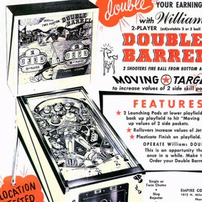 williams, double barrel, pinball, sales, price, date, city, condition, auction, ebay, private sale, retail sale, pinball machine, pinball price