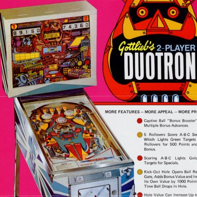 gottlieb, duotron, pinball, sales, price, date, city, condition, auction, ebay, private sale, retail sale, pinball machine, pinball price