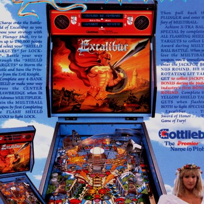 gottlieb, excalibur, pinball, sales, price, date, city, condition, auction, ebay, private sale, retail sale, pinball machine, pinball price